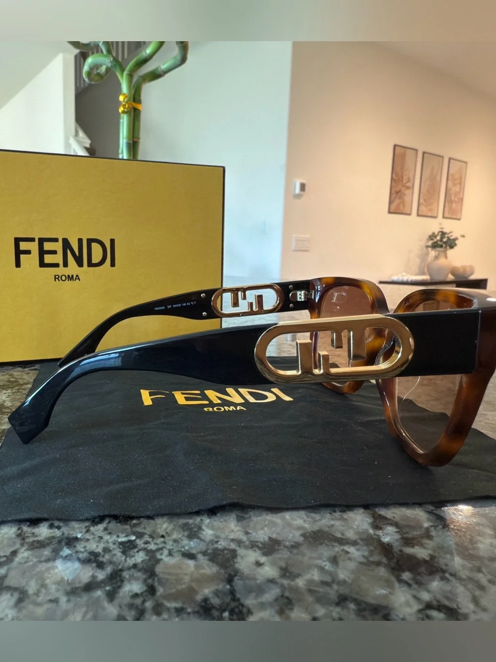 Fendi Women's Tortoiseshell Cat-Eye Sunglasses - Brown/Amber - Picture 2 of 6
